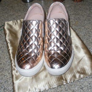 Wanted - Gold leather/ quilted slip on platforms size 7